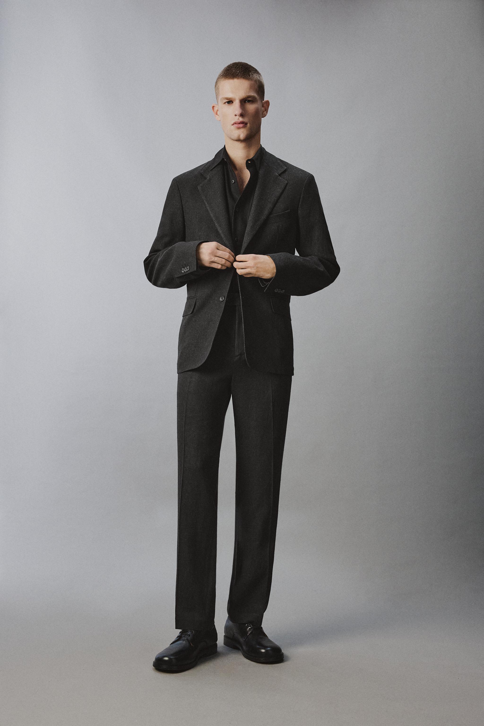 PANTALON DE COSTUME EN VISCOSE ET CHANVRE